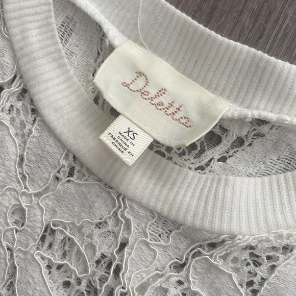 Deletta Anthro Boho White Lace Scalloped Tank Top XS - Picture 3 of 5